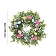 thumbnail image 2 of Couronnes de Porte Printanière pour Porte d'Entrée Extérieure Couronne en Rotin en Forme d'Œuf de Pâques Décoration et Guirlande de Fête de Pâques et Décoration de Fête, 2 of 6