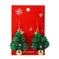 thumbnail image 4 of Wartleves Nuevos pendientes de árbol de Navidad de peluche de moda para mujer, lindas campanas de Papá Noel para vacaciones K0a2, nuevo pendiente de Navidad Je Drop, 4 of 6