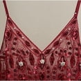 thumbnail image 6 of Ailaofu Women V Neck Sequin Tank Top See Through Strap Camisole Beaded Top Going Out Party Outfits, 6 of 6