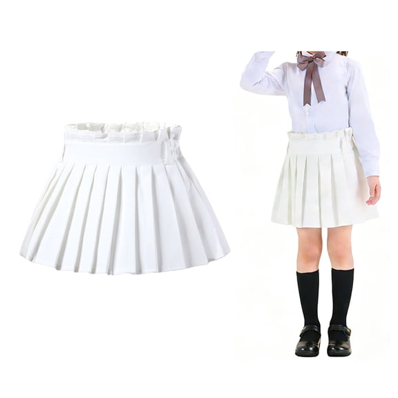 Uniform Skirts for Girls High Waisted Pleated Skirts with Undershorts Back To School Clothes for Kids Girls Uniform Skort 6-7 Years