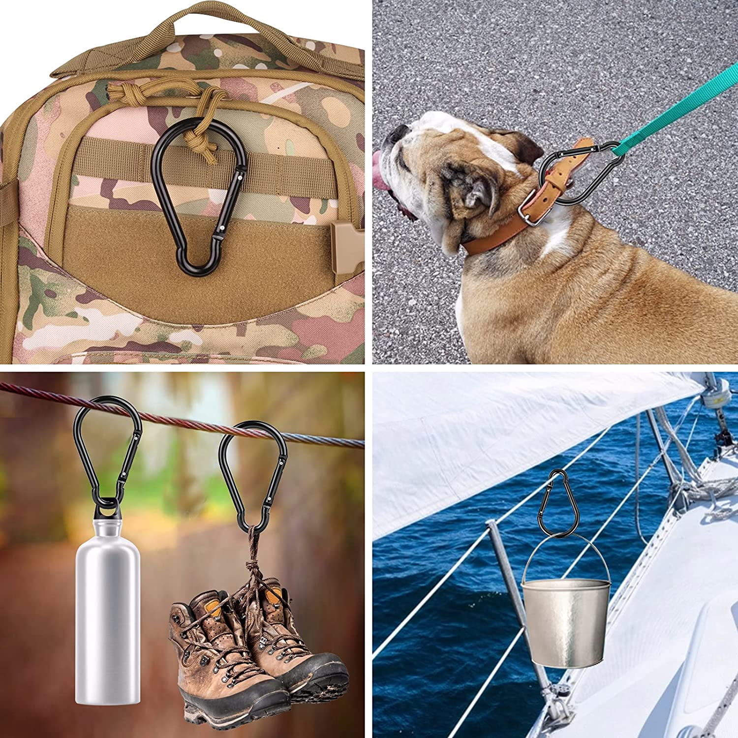 Carabiner Caribeaner Clip,Extra Large 4" Aluminum Carabeaner Keychain Hook,Spring Snap Key Chain Clip
