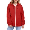 thumbnail image 1 of Comdrip Veste Légère pour Femmes! Veste Chaude Coupe-Vent Imperméable à Blocs de Couleur pour Femmes, Coupe-Vent d'Extérieur, Veste de Randonnée, Veste de Randonnée pour Femmes Légère Rouge 2TG, 1 of 5