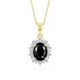 thumbnail image 3 of RYLOS Women's 14K Yellow Gold Princess Diana Inspired Ring & Pendant Necklace W/ 18" Chain Gemstone & Diamonds 9X7MM Onyx October Birthstone . 2 PC Perfectly Matched Gold Jewelry Ring Size 7, 3 of 10