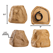 OSD Audio BTR150 5.25 Bluetooth Outdoor Rock Speaker Pair, 120W, Weather Resistant, Sandstone Canyon Brown