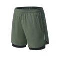 thumbnail image 2 of Men's 2 in 1 Athletic Board Shorts with Compression Liner & Zipper Pockets, Quick Dry Running Workout Short Pants 5" Inseam, 2 of 7