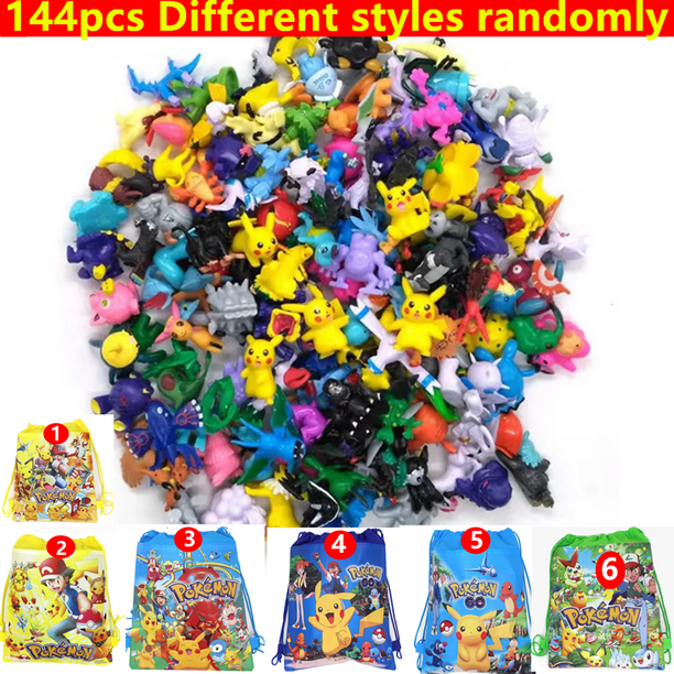 Juego de 3-144 figuras de Pokémon, caja de regalo, regalo de Navidad, juguetes de acción, figuras de anime genuinas de Pikachu, juguetes de Pokémon para niños