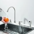 thumbnail image 3 of Brushed Nickel Kitchen Faucet with Side Sprayer 3 or 4 Holes Sink Mixer Faucet, 3 of 18