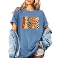 thumbnail image 2 of Jesus Shirt for Women Floral Leopard Christian Easter Graphic Tee, Blue Jean Shirt, M, 2 of 8