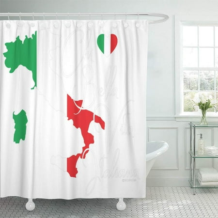 Cynlon Silly Chi Bella Vita Italiana Gu Sicilian Italian Boot Bathroom Decor Bath Shower Curtain 60x72 Inch