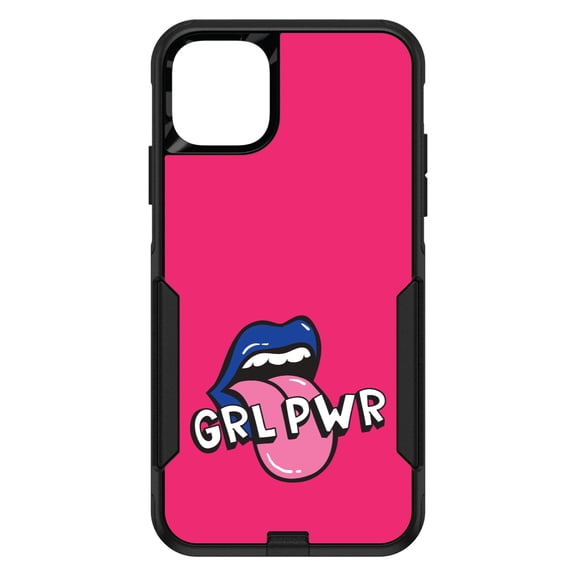 DistinctInk Custom SKIN / DECAL compatible with OtterBox Commuter for iPhone 11 Pro MAX (6.5" Screen) - Girl Power - GRL PWR - Loud Mouth, Pink & Blue
