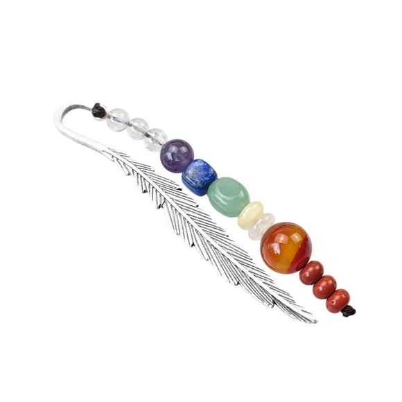 Liquidation! beishanbush Décoration Maison Pierre de Guérison Cristal Sept Chakras Marque-Page Perlé, Marque-Page en Métal Taille Unique Argent