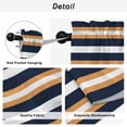thumbnail image 5 of Orange Navy Blue Striped Kitchen Curtains, Minimalist Farmhouse Lines Light Filtering Window Curtain Panels, 2Pcs Rod Pocket Window Treatments Set for Study Room Bathroom Bedroom 52x54 Inches, 5 of 9