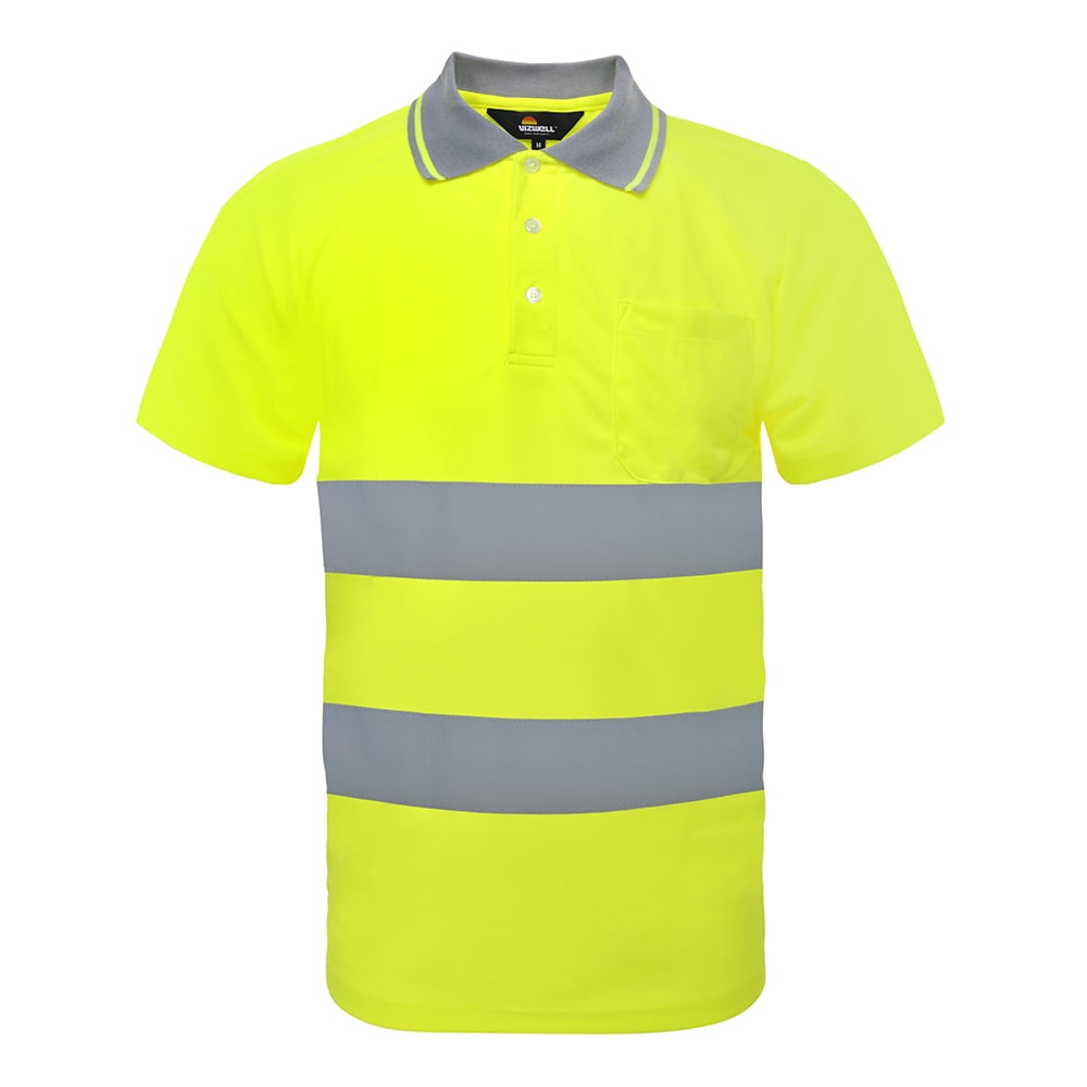 GoGo GOGO High Visibility Reflective Short Sleeve Polo Shirt, Hi