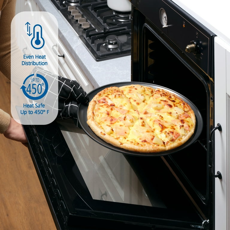 3 pack) Mainstays 16 inch Non-Stick Pizza Pan, Large, Gray