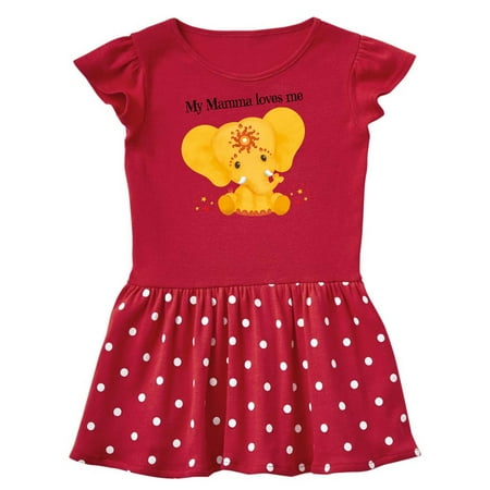 

Inktastic Etana Mamma loves me Yellow Elephant Gift Baby Girl Dress