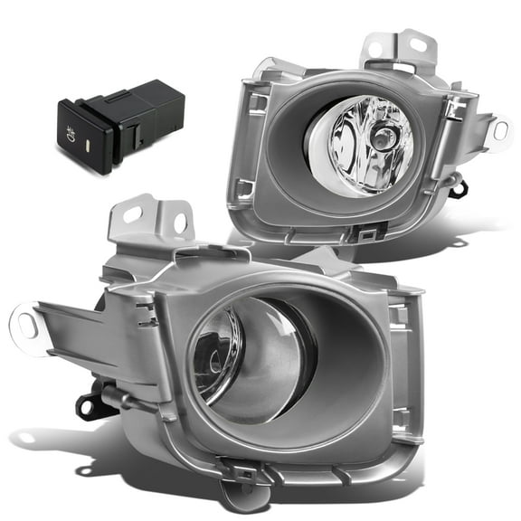 DNA Motoring FL-ZTL-243-CH For 2010 to 2012 Toyota Prius XW30 Pair Bumper Driving Fog Light Lamp Bezel Switch Clear Lens 11