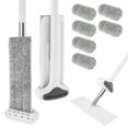 thumbnail image 1 of Balai Plat en Microfibre avec 6 Tampons en Microfibre Lavables, Balai Plat Rotatif à 360°, Balai à Poussière Auto-Essorant avec Grattoir d'Arrosage, Utilisation Humide et Sèche pour Cuisine Maison, 1 of 7