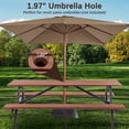 thumbnail image 4 of Noble House Arboris 8-Seat Outdoor Fir Wood Picnic Set, Heavy-Duty Patio Picnic Table with Built-in Benches, Brown, 4 of 8