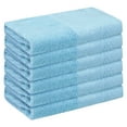 thumbnail image 1 of REGALWOVEN 6 Paquete de Toallas de Mano de Algodón, Toalla de Cara Impresa, Toallas Absorbentes y Cómodas para Baño, Hotel, Gimnasio Azul 13" x 13", 1 of 7
