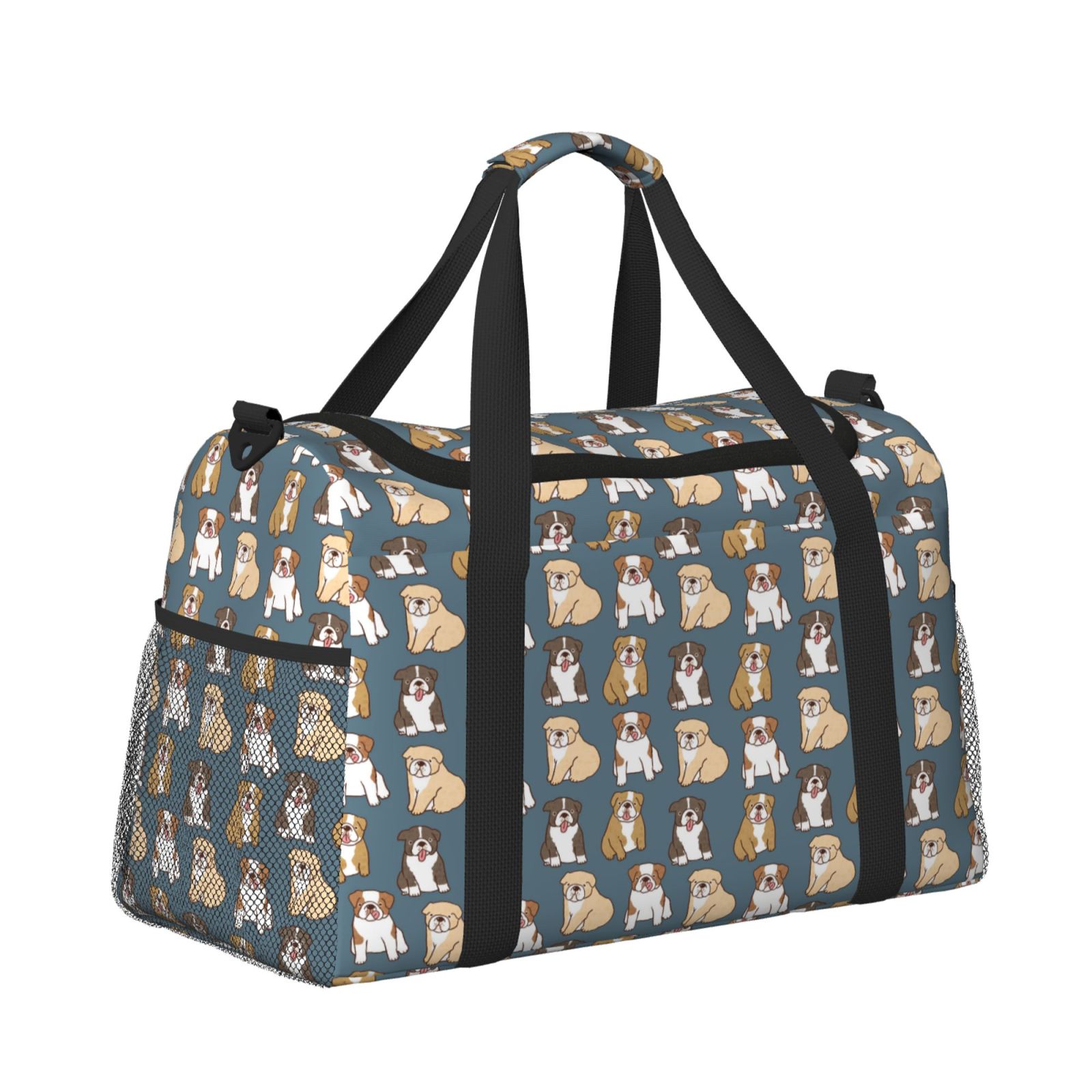 Fuzoiu Cartoon Bulldog 1 Print Travel Duffle Bag,Carry On Tote Bags,Duffel Bag,Sport Gym Bag, Hospital Bag for Labor and Delivery, Overnight Bag,Luggage Bag