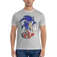 thumbnail image 4 of Camiseta de hombre Running Boom Sonic-c The Hedgehog-g de algodón puro, novedad, camisetas de manga corta con cuello redondo, idea de regalo, camisetas vintage, 4 of 4