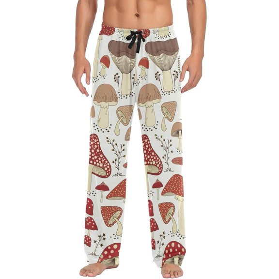 GZHJMY Cartoon Mushrooms Pajama Pants For Men, Men's Separate Bottoms, Lounge Pants with Pockets, Christmas New Year Birthday Gifts, X-Large, Christmas New Year Birthday Gifts, X-Large