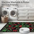 thumbnail image 5 of ODIKA 8'x10' Machine Washable Non-Slip Area Rug, Classic Holly Leaf Scrolls with Berry Clusters Christmas High Traffic Rug, Black, 653433, 5 of 5