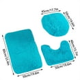 thumbnail image 3 of Blue Bathroom Rug Set, 3Piece Black Bath Mat, for Bathroom Non-Slip Bathroom Mats, Water Absorbent Bath Rug, U-Shaped Contour Rug Toilet Lid Cover, 3 of 5