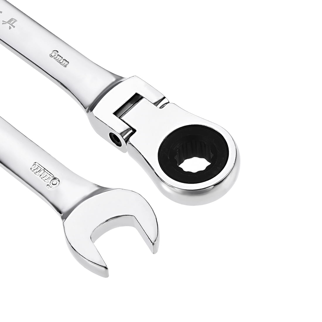 Unique Bargains Flex-Head Ratcheting Wrench Metric 72 Teeth 12 Point Design 6mm