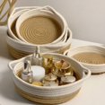 thumbnail image 4 of PENGXIANG []  Desktop Storage Box Storage Basket Cotton Rope Woven Baskets with Handles for Organizing Shelf Storage Baskets Decorative Basket for Closet Storage Toy (Large 7.48”*7.48”*2., 4 of 6