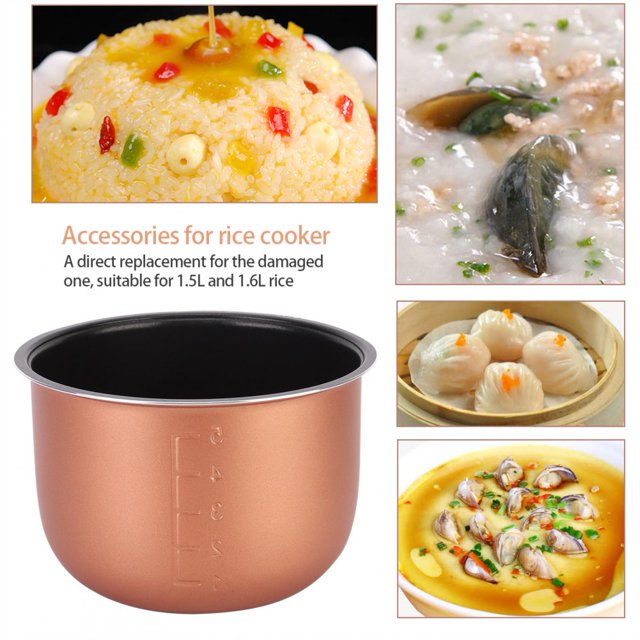 Doublure de Pot de Cuisson Antiadhésive Accessoires de Remplacement, Pot Intérieur en Alliage pour Cuiseur à Riz 1.5L 1.6L avec Peinture de Protection