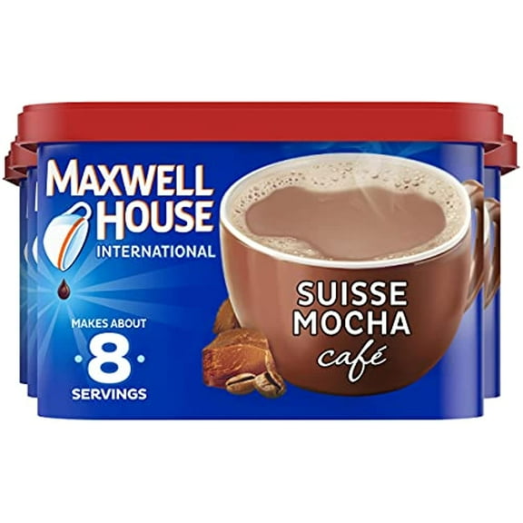 Maxwell House International Suisse Mocha Café-Style Instant Coffee Beverage Mix, 4 ct. Pack, 7.2 oz. Canisters