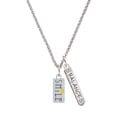 thumbnail image 1 of Delight Jewelry Silvertone Smile with Smiley Face Rectangle Silvertone Balance Bar Charm Necklace, 23", 1 of 4