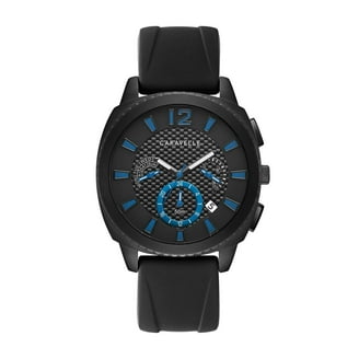 Caravelle Men's Chronograph Stainless Steel Case Black Rubber