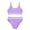 Purple, variant on Girls Swimsuit Two Piece High Waist Athletic Piping Girls Bathing Suit Cute Fashion Classic Bikinis Set Kids Swim Suits 9-15T