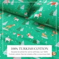 thumbnail image 2 of Great Bay Home Christmas Flannel Sheet Set - 100% Turkish Cotton - Double Brushed - King, Safari Animal Christmas, 2 of 6
