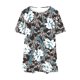thumbnail image 4 of Fiudx Camisas para Mujer Camiseta de Talla Grande para Mujer, Manga Corta, Básica, Estampada, Informal, con Cuello Redondo, Dobladillo Ancho, Camisa Grande, 4 of 4