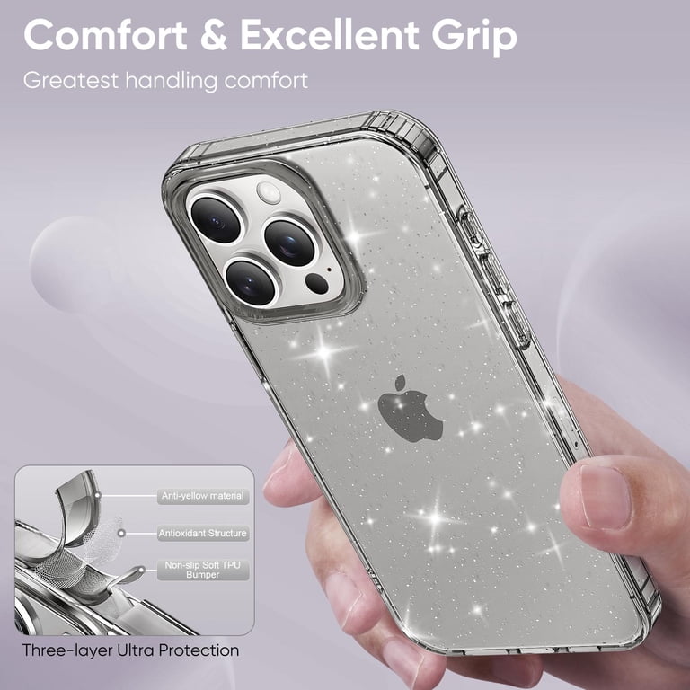 Gradient Color Case For Apple IPhone 16e, Stylish Slim Clear Back Cover With Glitter Bling Paper Compatible With Magsafe Anti-Yellow Shockproof Case For Girls Women,Desertgold