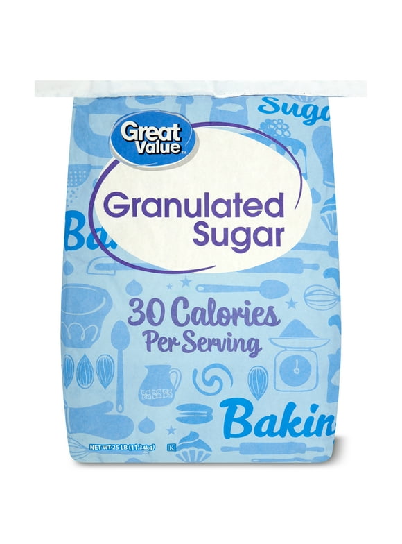 Great Value Pure Granulated Sugar, 25 Lb