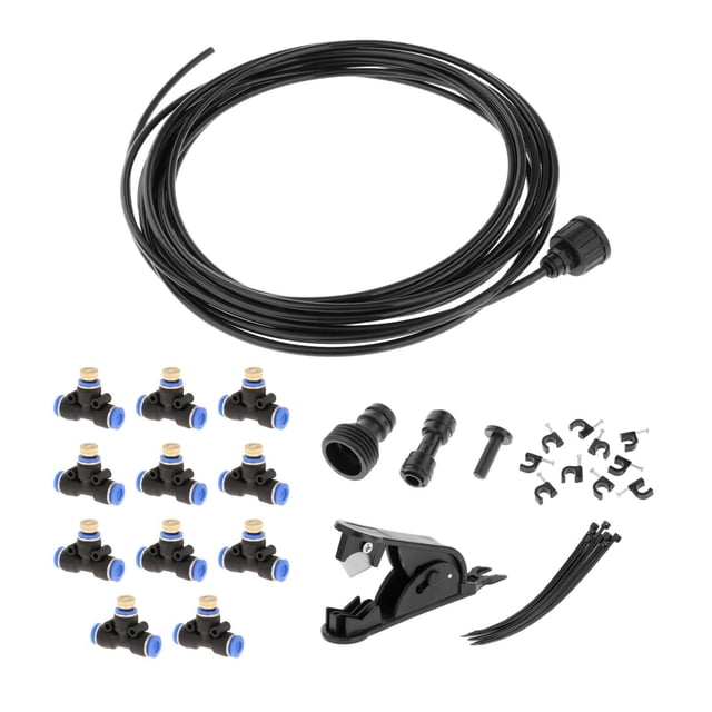20-50 pies Sistema de enfriamiento por nebulización Patio Ventilador exterior Sistema de nebulización Kit de boquilla Mister de nebulización de latón Conjunto B Baoblaze Sistema de enfriamiento por nebulización