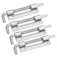 thumbnail image 1 of Unique Bargains Spring Loaded Latch Pin, 4 Pack 3.35' - 304 Stainless Steel Spring Latch, Right-Handed with Hole (Silver), 1 of 5