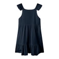 thumbnail image 4 of Ketyyh-chn99 Robe d'Été pour Filles Robe d'Été Sans Manches à Volants Décontractée pour Bébé Fille Taille 5-6 Ans, Marine, 4 of 4