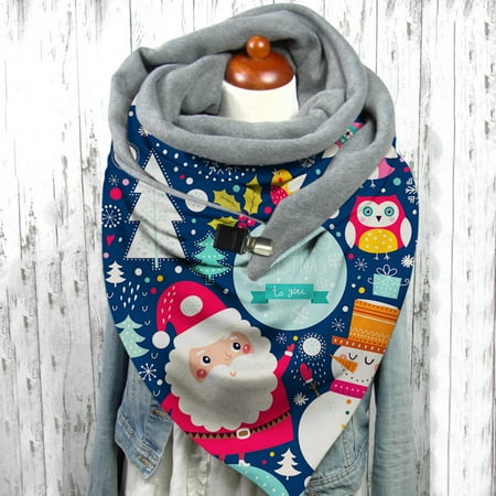 

Honeeladyy Clearance under 10$ Women Christmas Printing Scarf Fashion Multi-Purpose Shawl Scarf