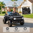 thumbnail image 6 of iRerts 24V 2 Seater Ride on Cars, Licensed Ford Bronco Base Powered Ride on Toys for Big Kids Ages 3-8, Kids Car Electric Vehicle with Remote Control, Bluetooth, LED Lights, 4 Wheel Suspension, Black, 6 of 9