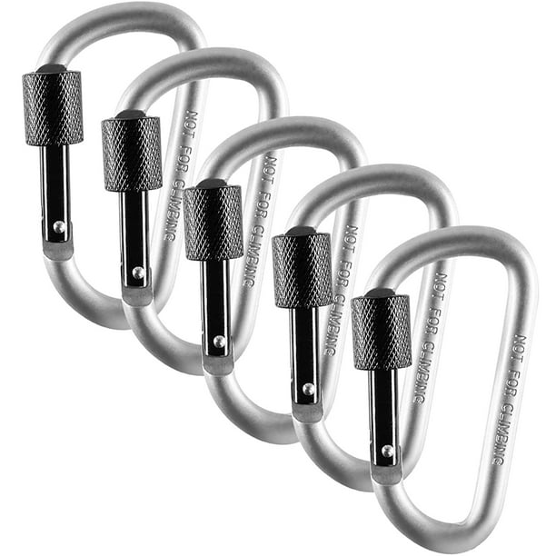 GearHill 3” Heavy Duty Carabiner Keychain Clip Aluminum D Ring Locking