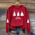 thumbnail image 5 of Womens Sweatshirt Christmas Long Sleeve Crewneck Casual Print Pullover Tops, 5 of 5