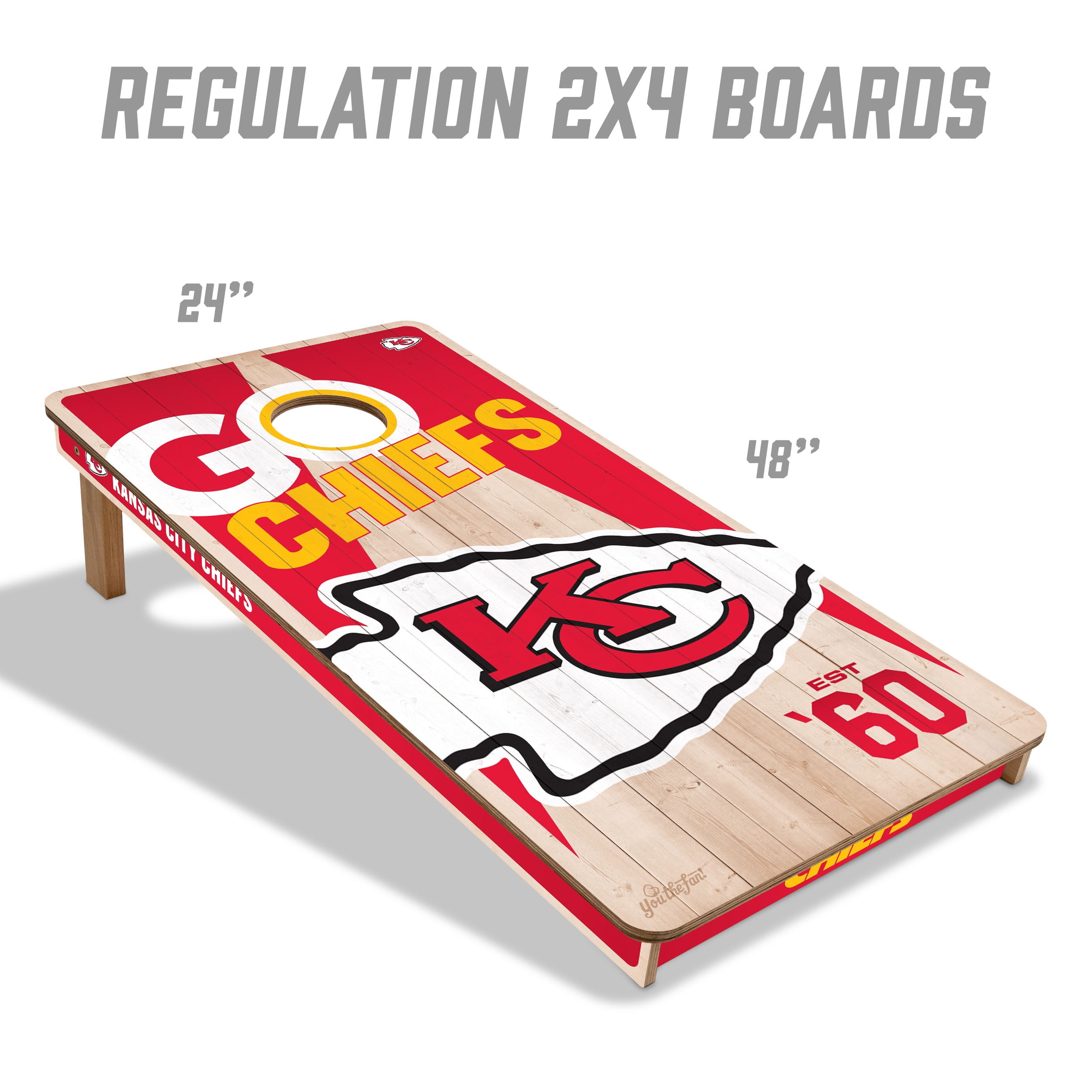 YouTheFan NFL Kansas City Chiefs 2' x 4' cornhole Game