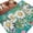 Turquoise, variant on 5'x7' Area Rugs for Living Room Bedroom, Spring Daisy Leaves Washable Rug Carpet Runner Indoor Outdoor, Vintage Watercolor Flowers Teal Wooden Non Slip Floor Mats Area Rug for Kitchen, Nursery