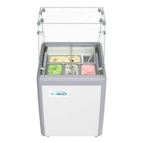 26 in. Gelato Dipping Cabinet Display Freezer with Sliding Glass Door and Sneeze Guard, 6 cu. ft. KM-GDC-26SD-FG