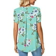thumbnail image 5 of Patlollav Womens Petal Sleeve Tops V-Neck Short Sleeve T-Shirts Cute Print Summer Blouses, 5 of 6